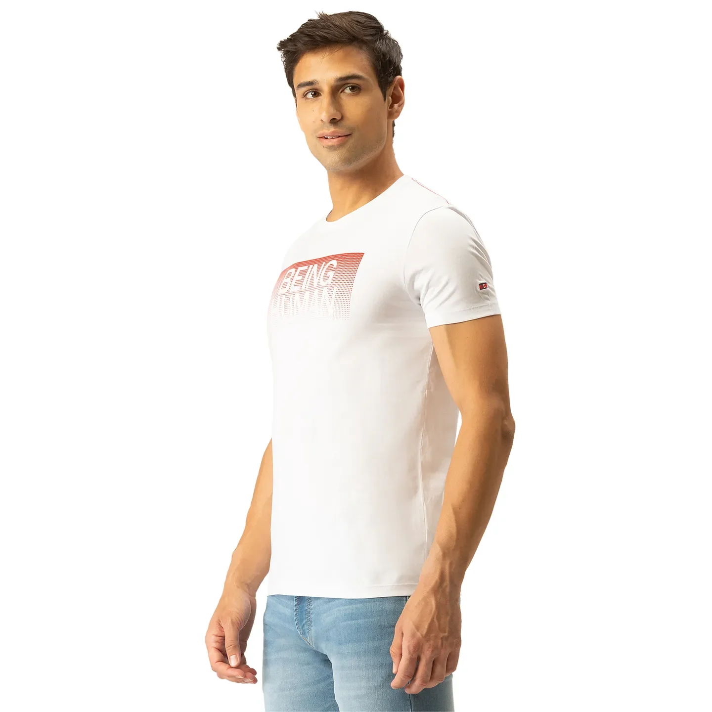 White Regular Fit Men's Short Sleeves T-Shirt by Being Human Clothing - Image 2