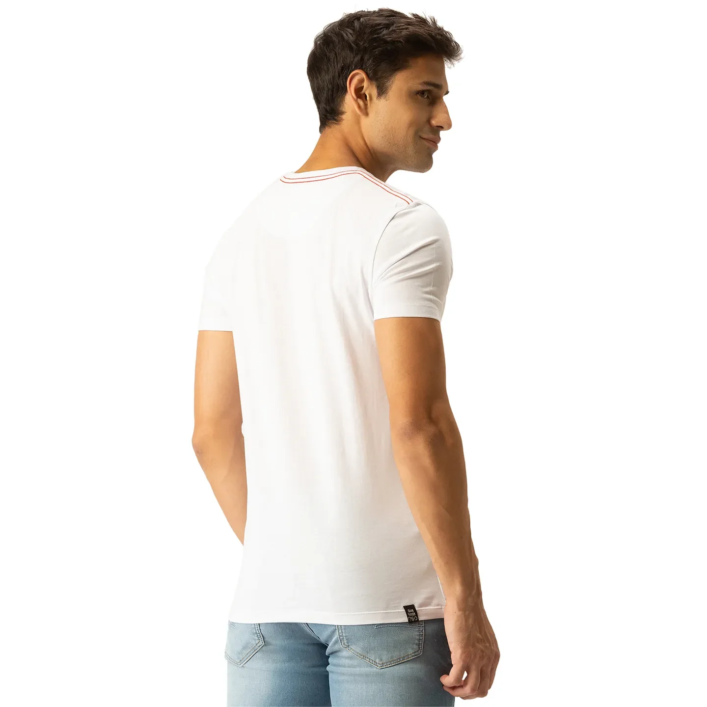 White Regular Fit Men's Short Sleeves T-Shirt by Being Human Clothing - Image 3