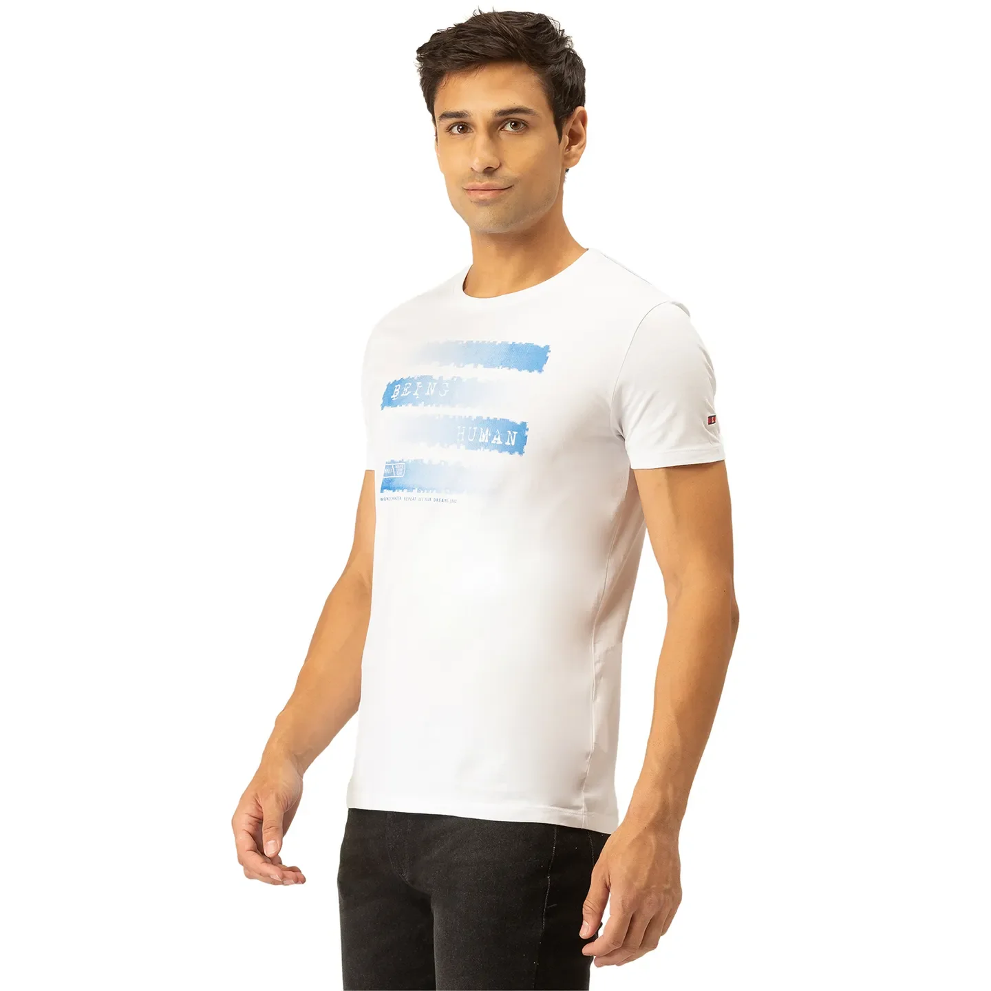 White Regular Fit Men's Short Sleeves T-Shirt by Being Human Clothing - Image 2