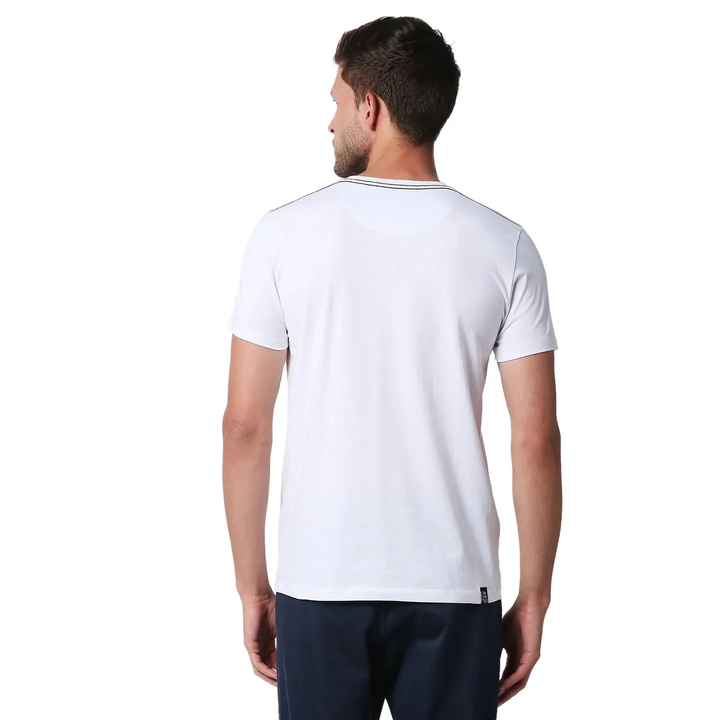 White Regular Fit Men's Short Sleeves T-Shirt by Being Human Clothing - Image 3