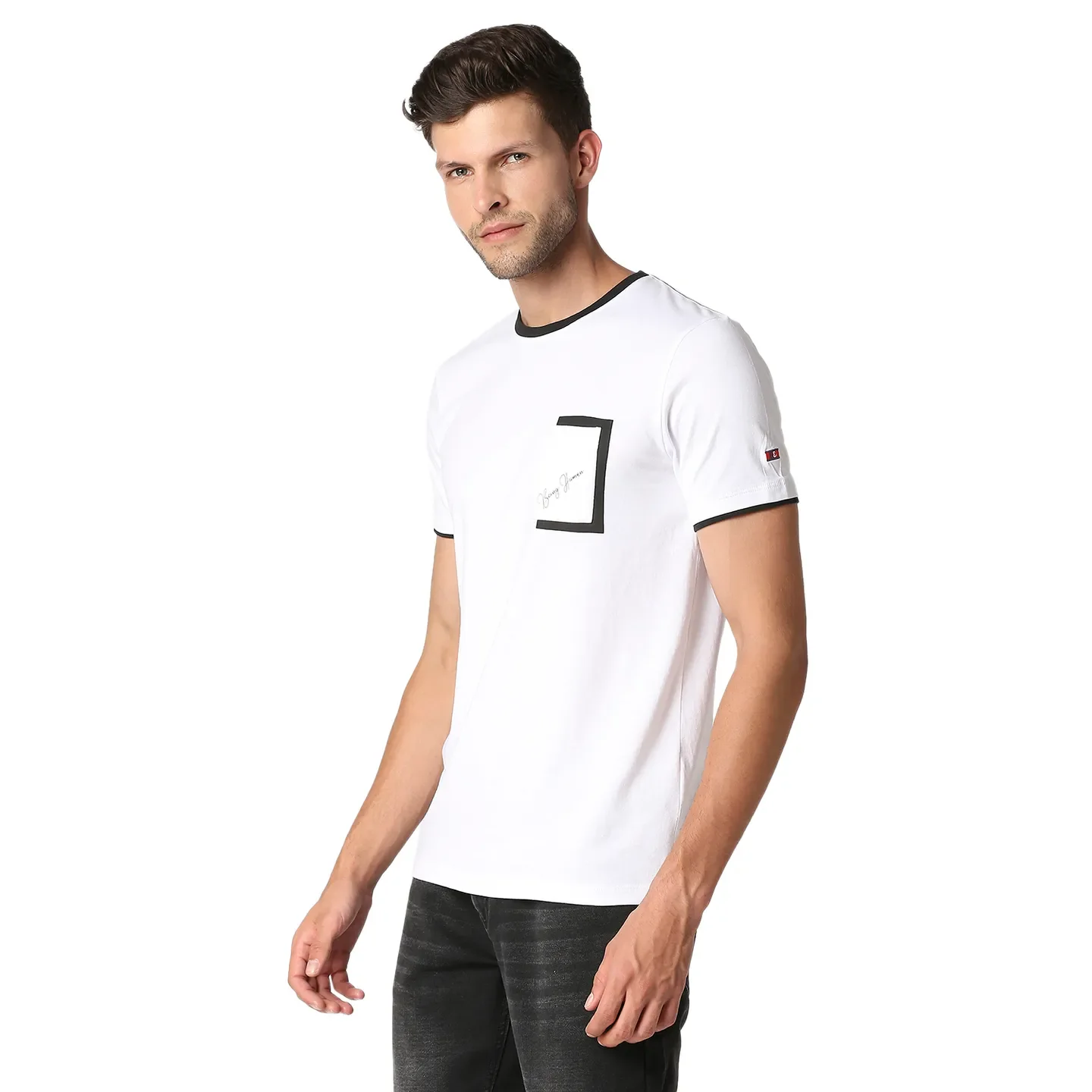 White Regular Fit Men's Short Sleeves T-Shirt by Being Human Clothing - Image 2
