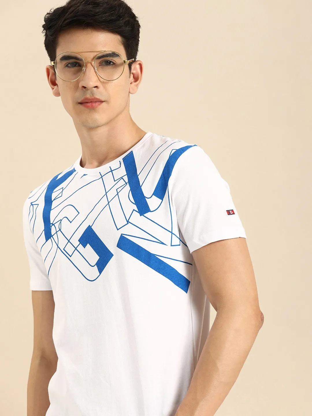 White Regular Fit Men's Short Sleeves T-Shirt by Being Human Clothing
