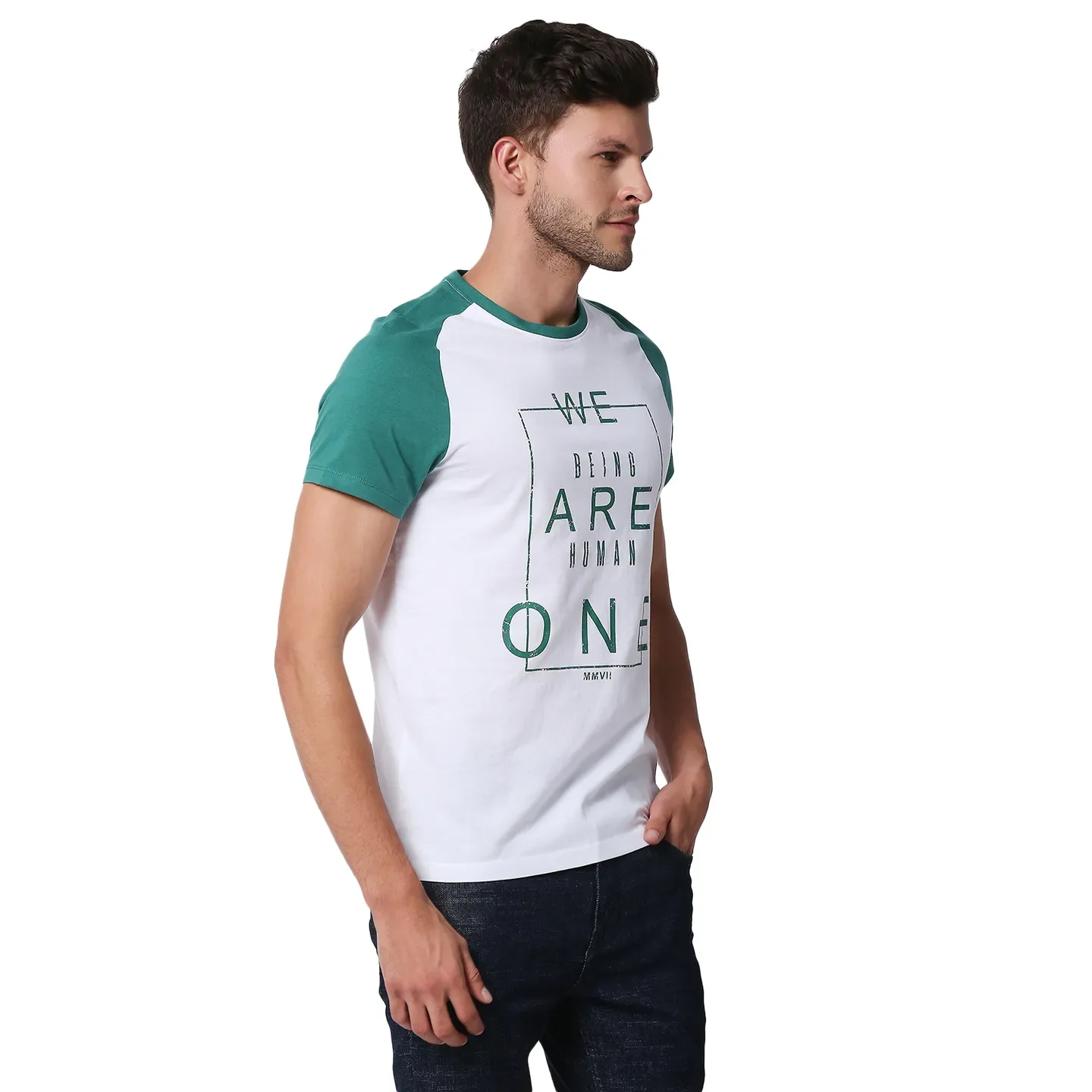 White Regular Fit Men's Short Sleeves T-Shirt by Being Human Clothing - Image 3