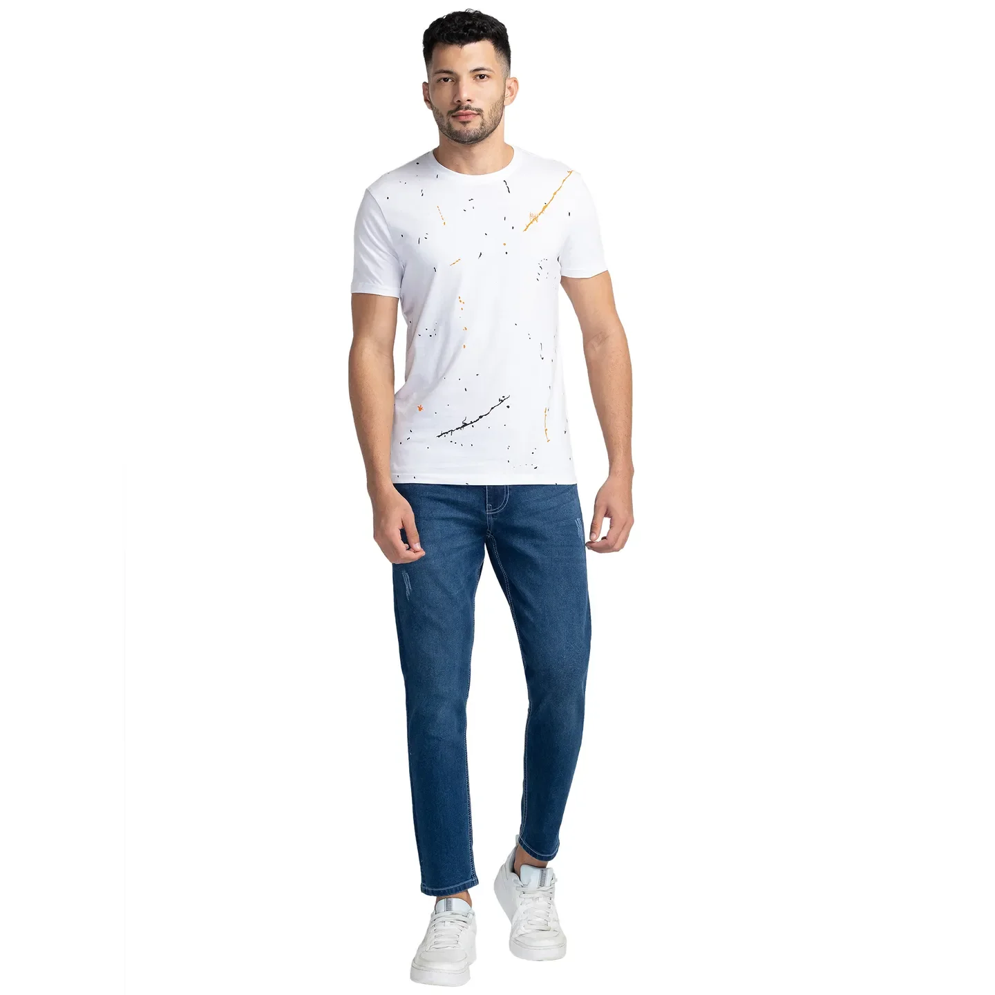 White Regular Fit Men's Short Sleeves T-Shirt by Being Human Clothing - Image 2