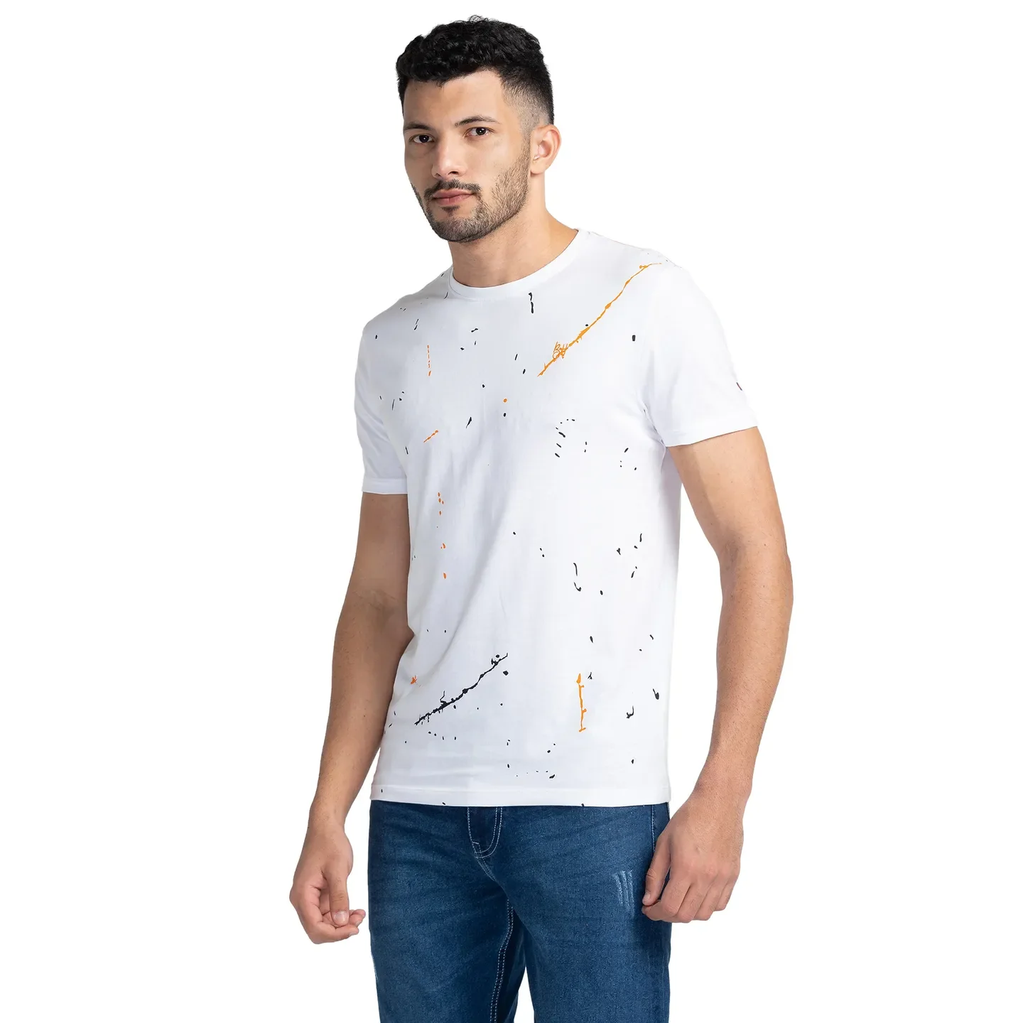 White Regular Fit Men's Short Sleeves T-Shirt by Being Human Clothing - Image 4