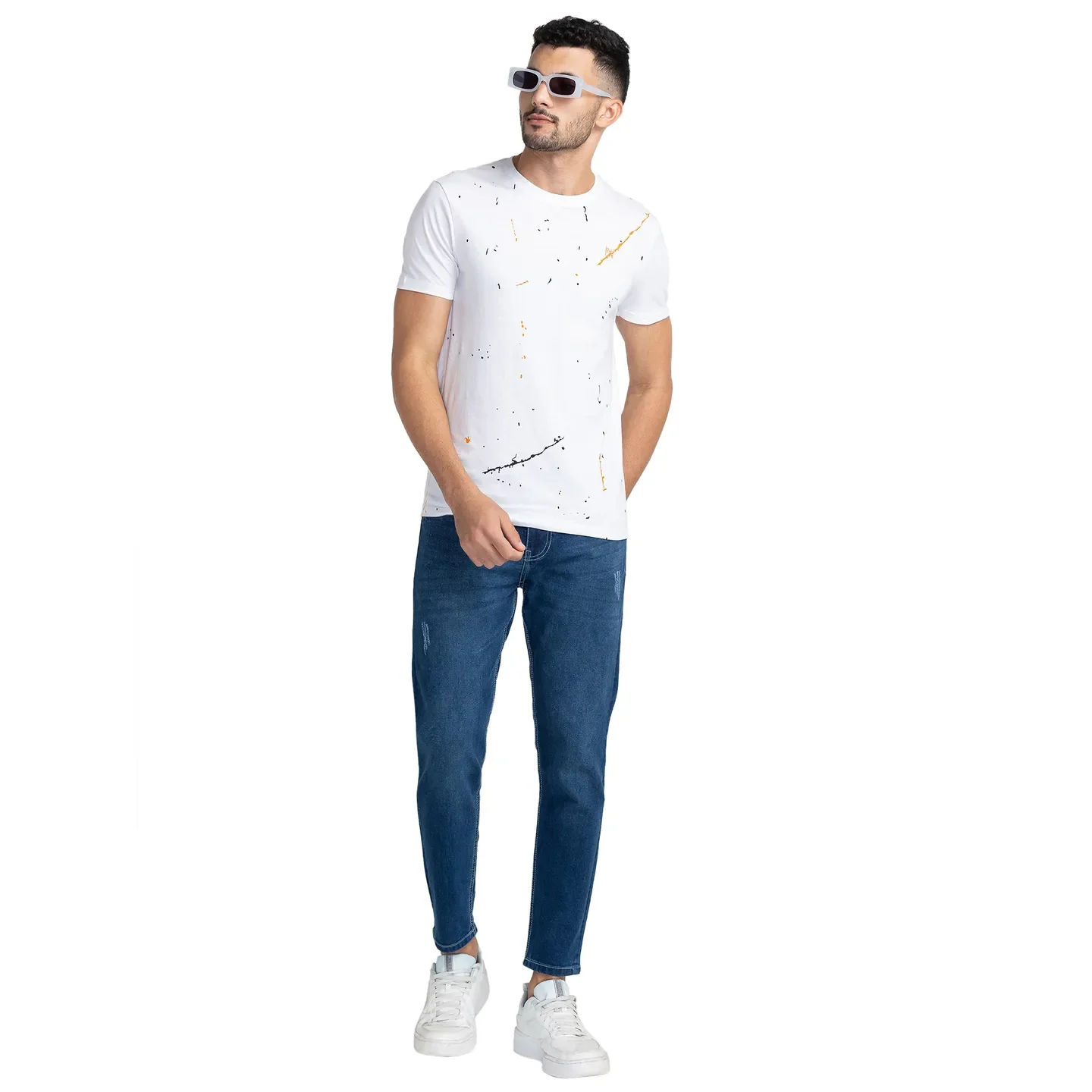 White Regular Fit Men's Short Sleeves T-Shirt by Being Human Clothing - Image 6