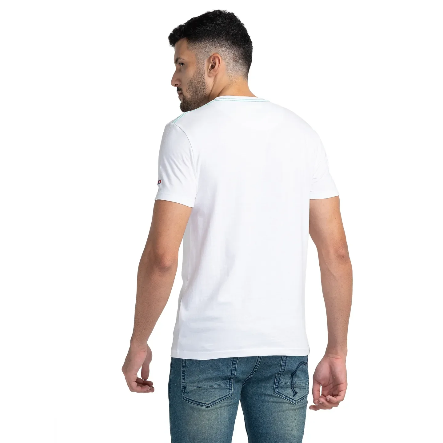 White Regular Fit Men's Short Sleeves T-Shirt by Being Human Clothing - Image 3