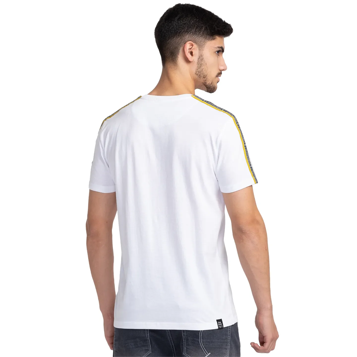White Regular Fit Men's Short Sleeves T-Shirt by Being Human Clothing - Image 3