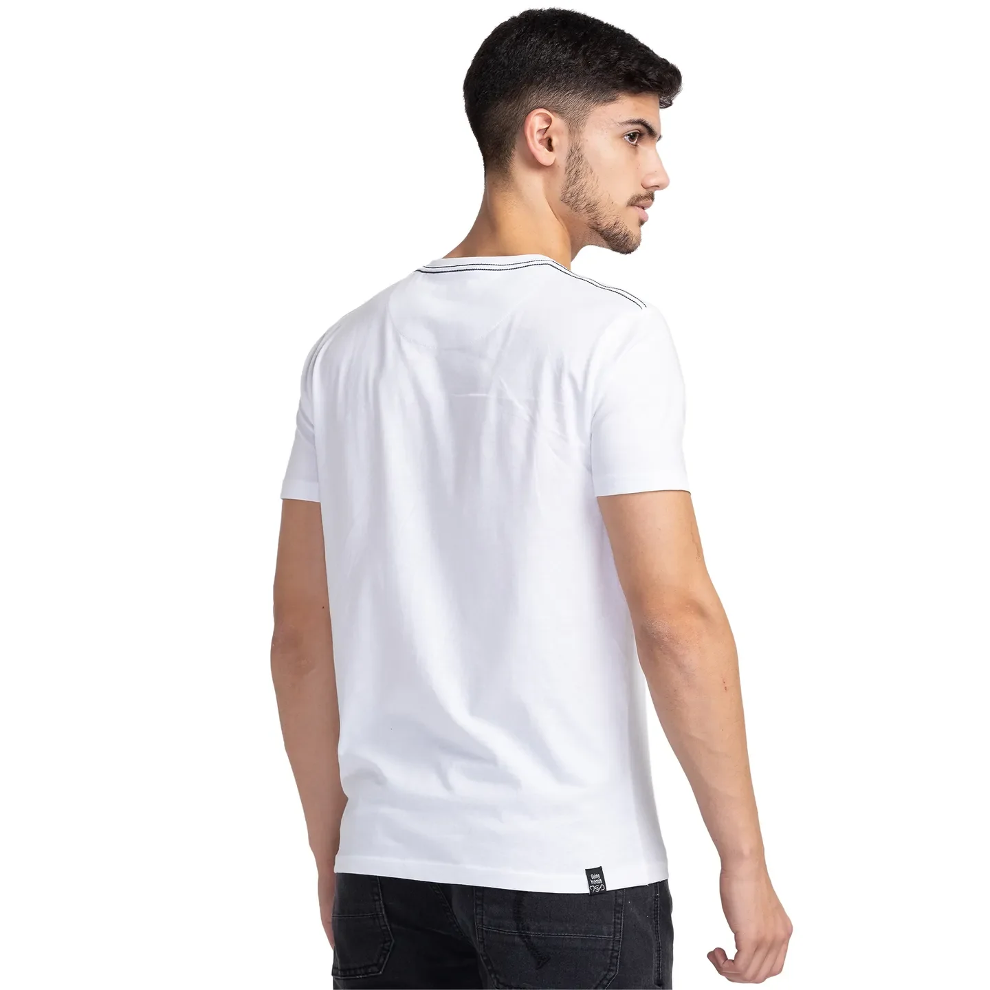 White Regular Fit Men's Short Sleeves T-Shirt by Being Human Clothing - Image 3