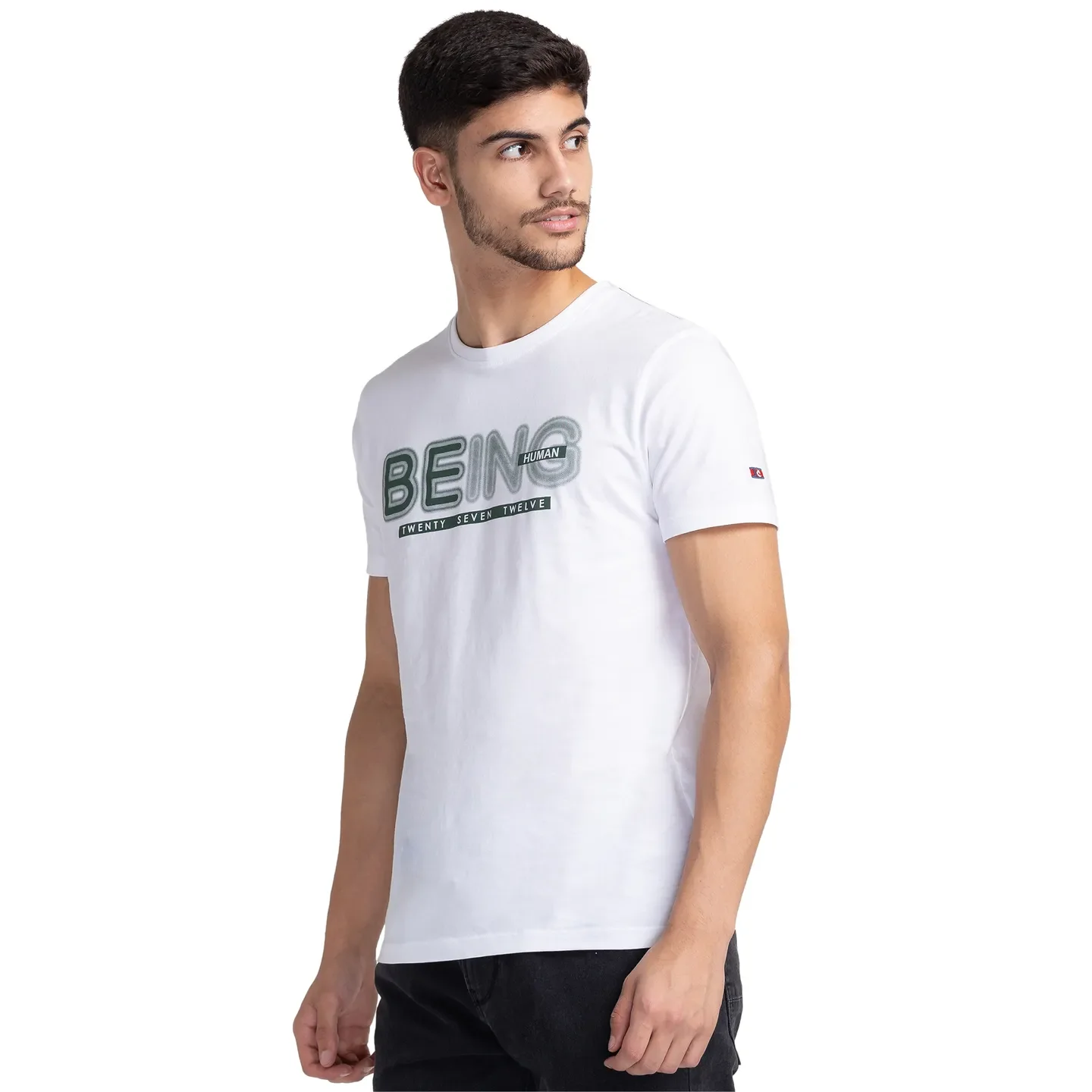 White Regular Fit Men's Short Sleeves T-Shirt by Being Human Clothing - Image 4