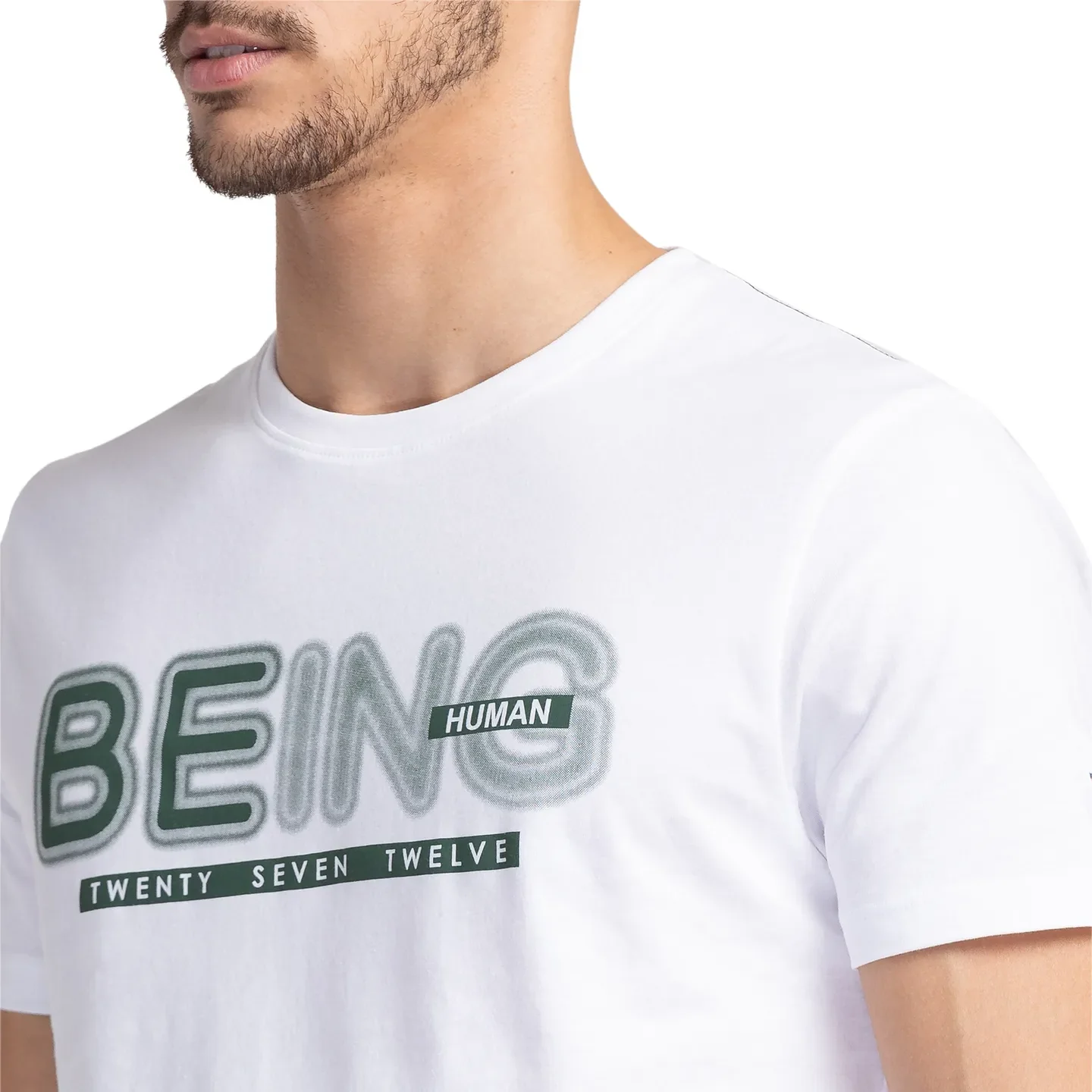 White Regular Fit Men's Short Sleeves T-Shirt by Being Human Clothing - Image 5