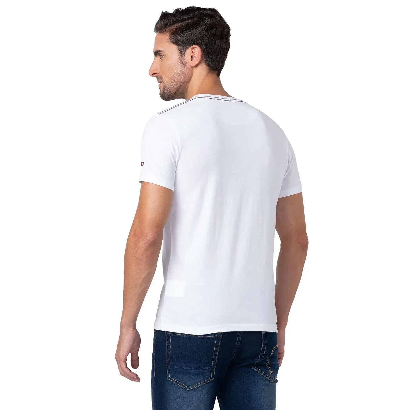 White Regular Fit Men's Short Sleeves T-Shirt by Being Human Clothing - Image 3