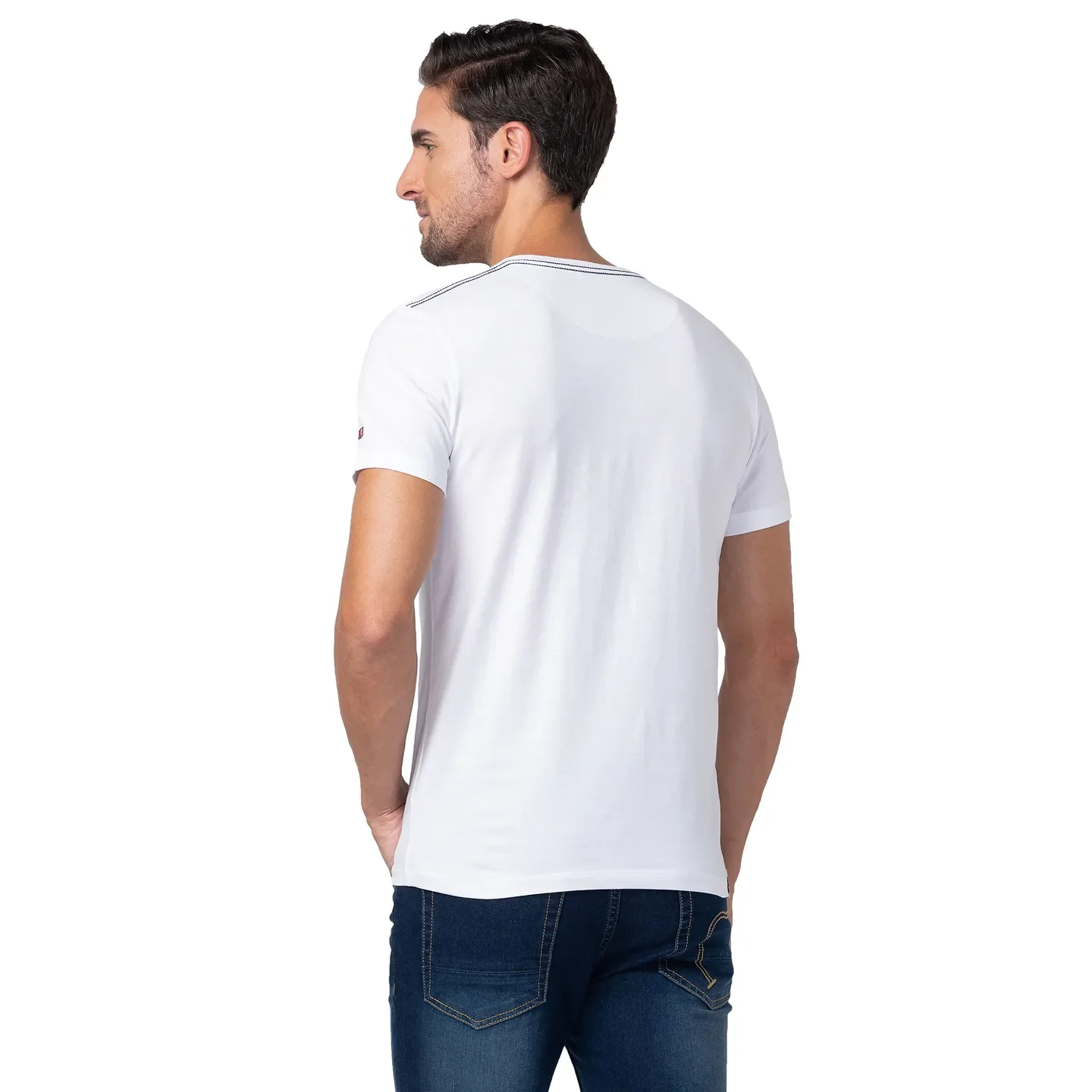 White Regular Fit Men's Short Sleeves T-Shirt by Being Human Clothing - Image 3