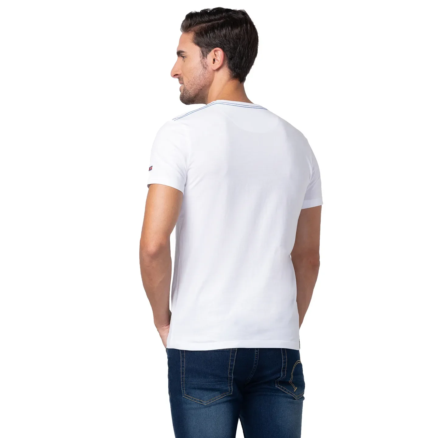 White Regular Fit Men's Short Sleeves T-Shirt by Being Human Clothing - Image 3