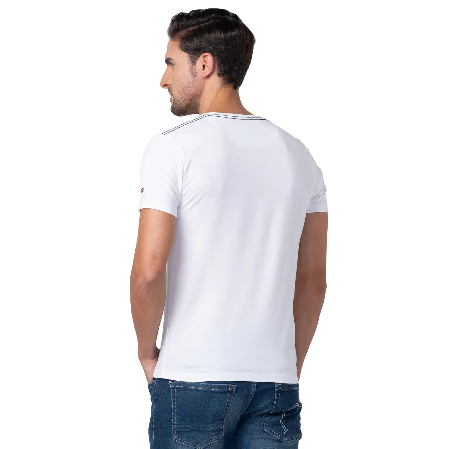 White Regular Fit Men's Short Sleeves T-Shirt by Being Human Clothing - Image 3