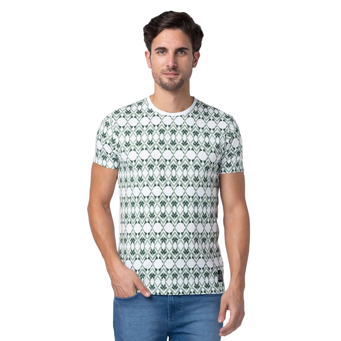 White Regular Fit Round Neck Men's T-Shirt by Being Human Clothing