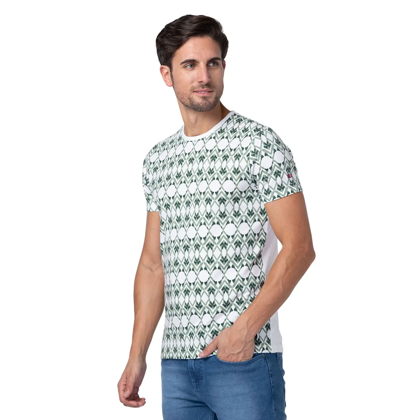 White Regular Fit Round Neck Men's T-Shirt by Being Human Clothing - Image 4