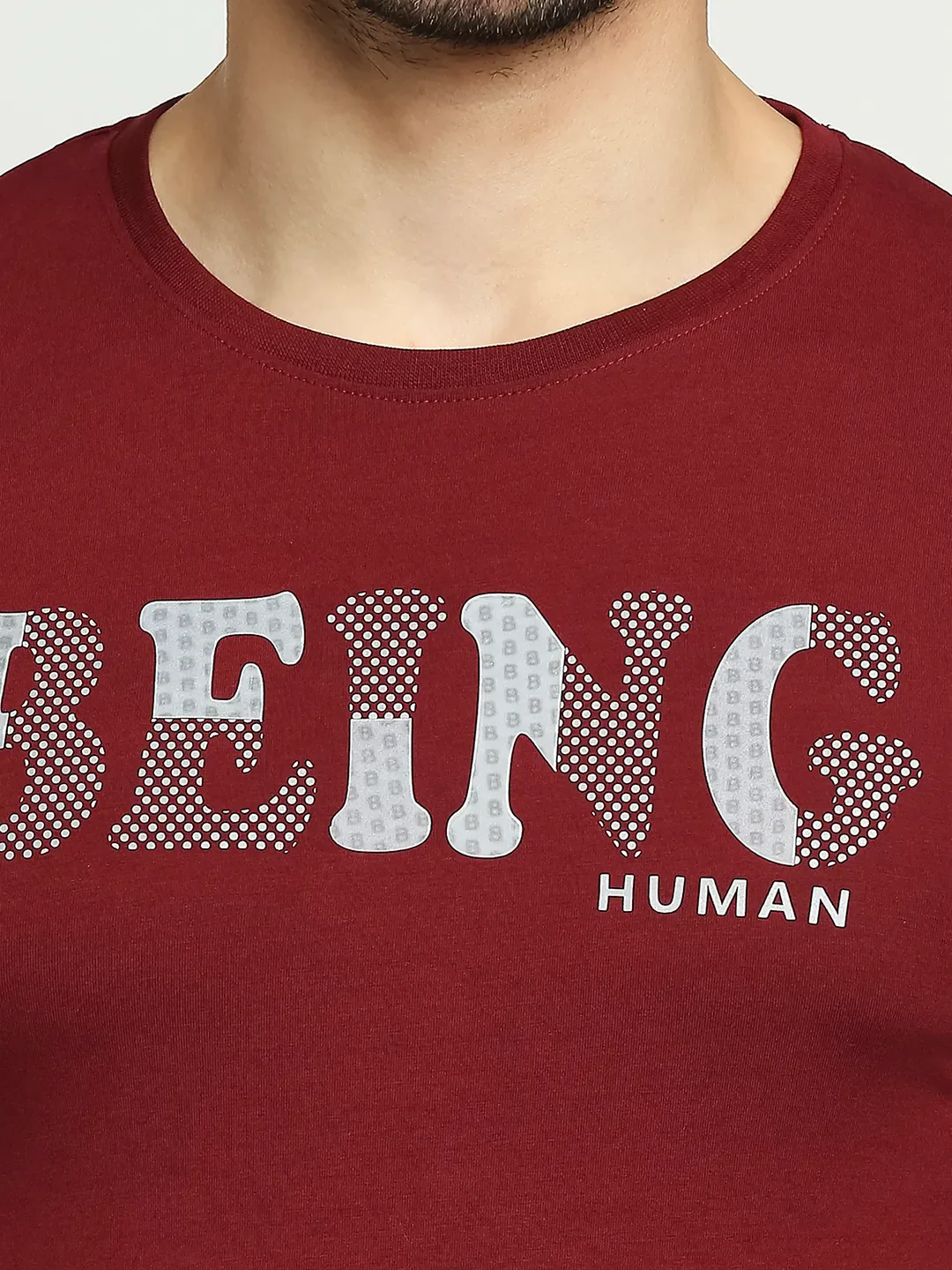 Red Regular Fit Men's Long Sleeves T-Shirt by Being Human Clothing - Image 5