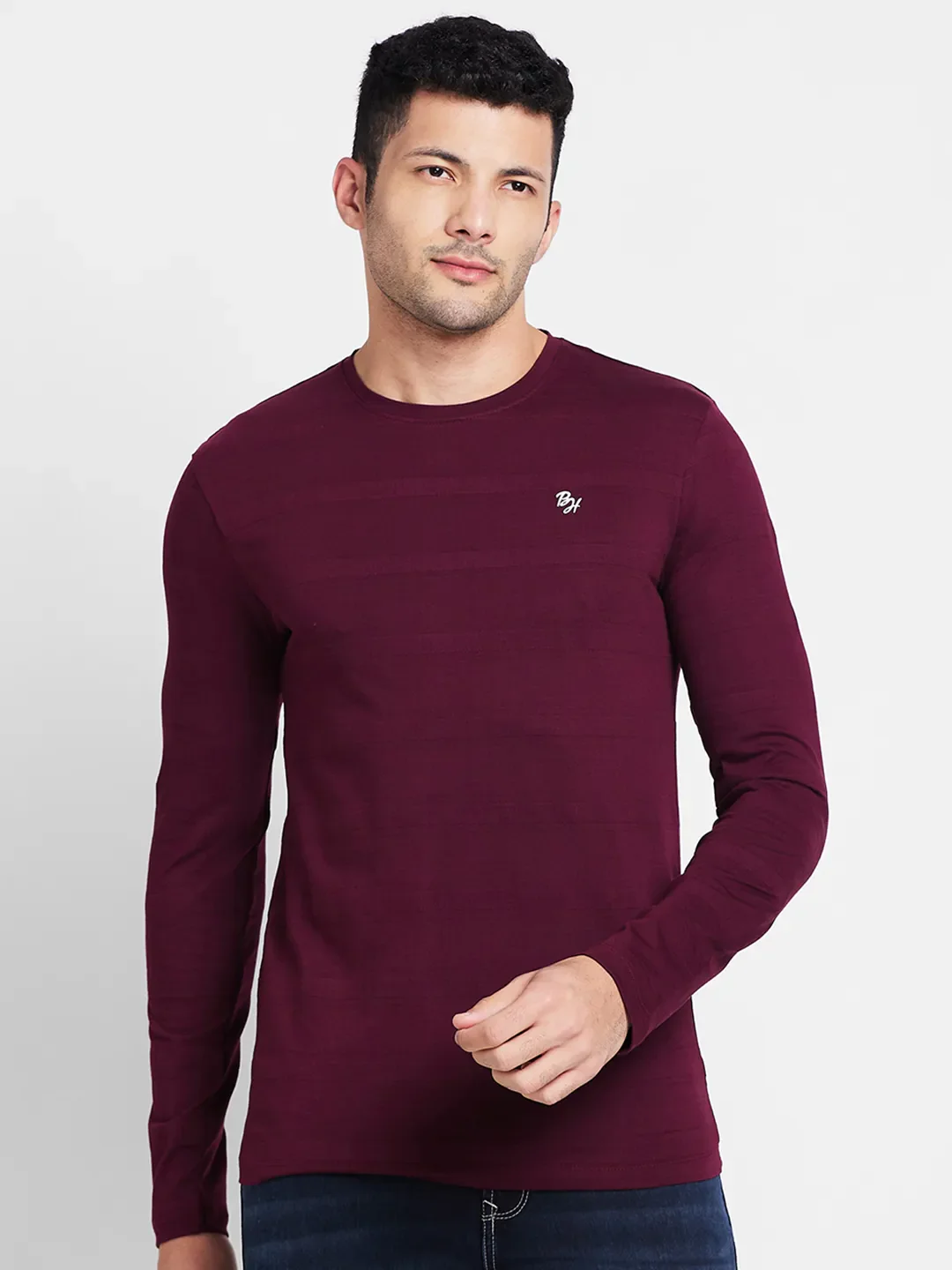 Wine Regular Fit Round Neck Men's T-Shirt by Being Human Clothing - Image 2