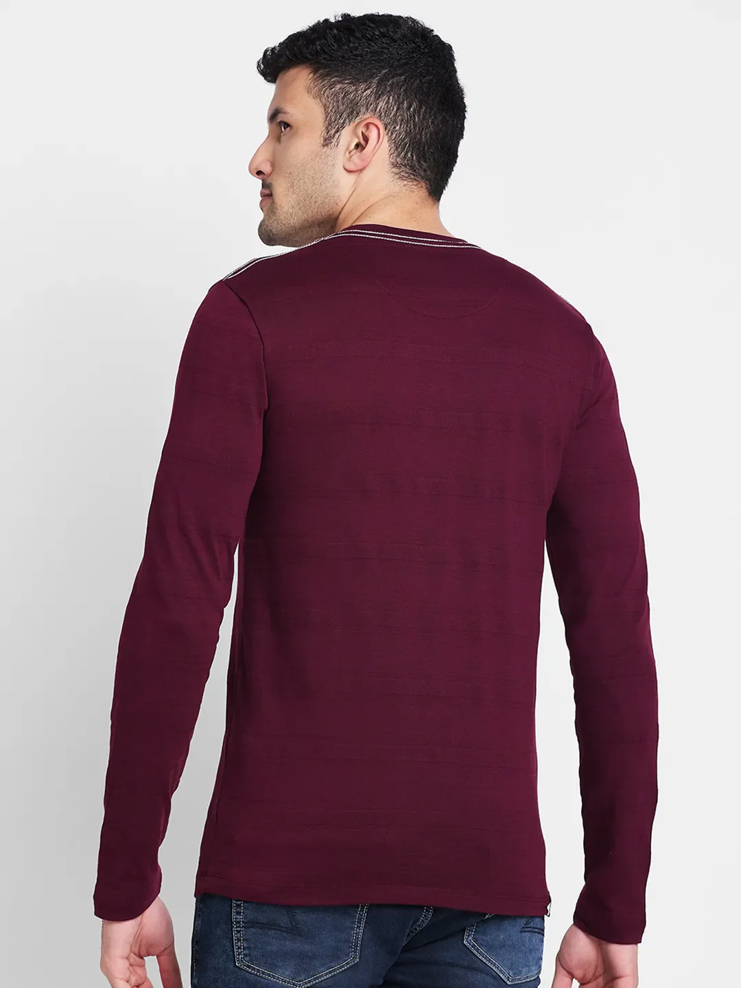 Wine Regular Fit Round Neck Men's T-Shirt by Being Human Clothing - Image 6