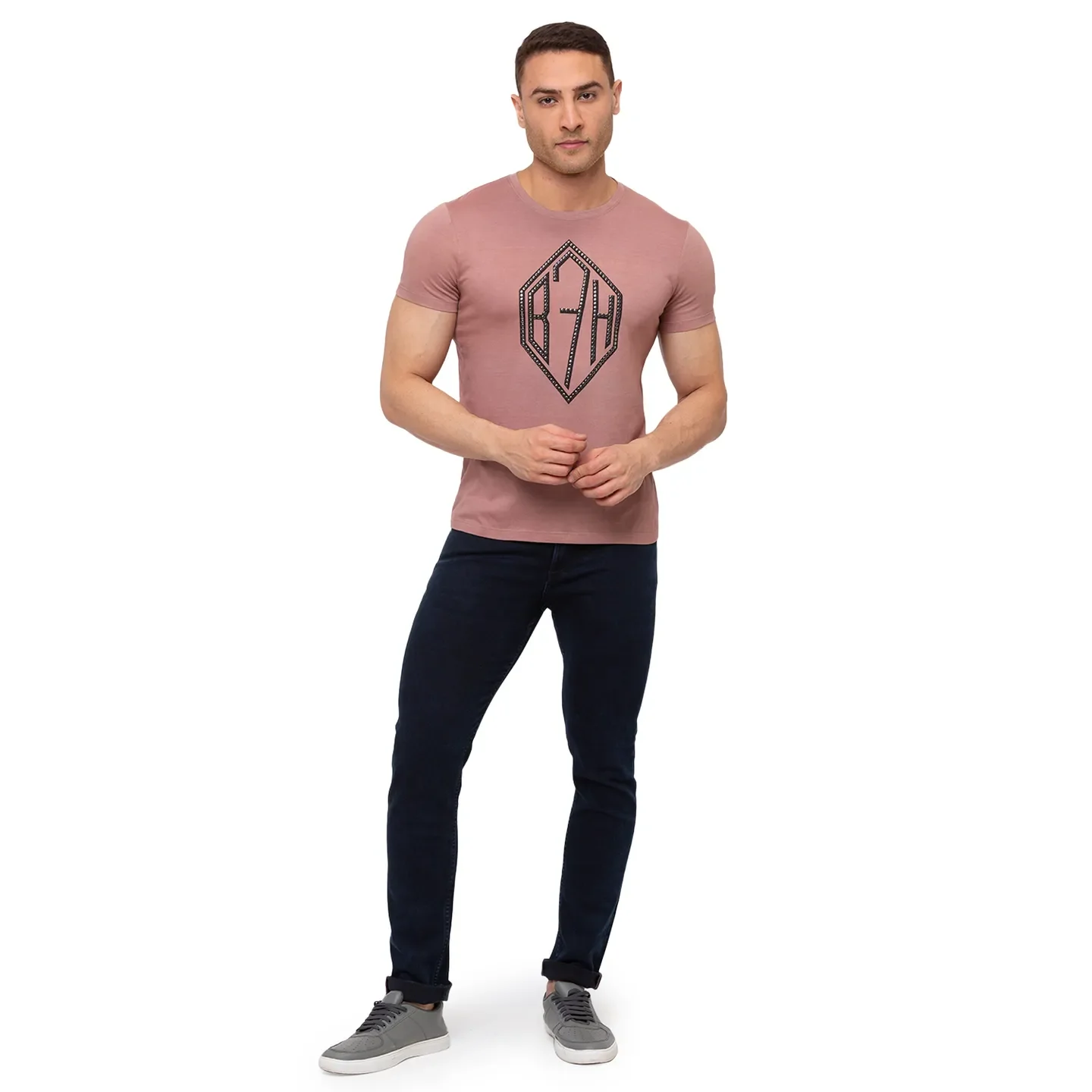 Red Regular Fit Men's Short Sleeves T-Shirt by Being Human Clothing - Image 5