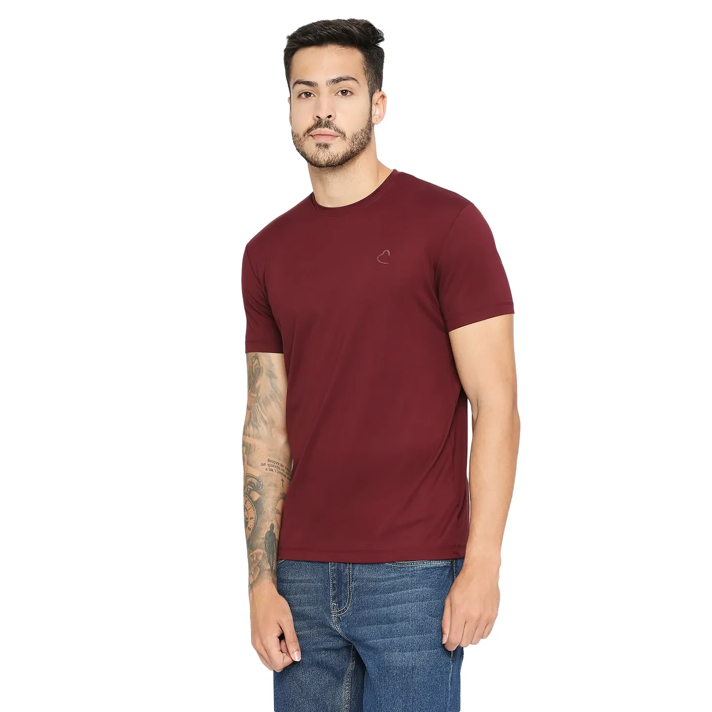 Red Regular Fit Men's Short Sleeves T-Shirt by Being Human Clothing - Image 2