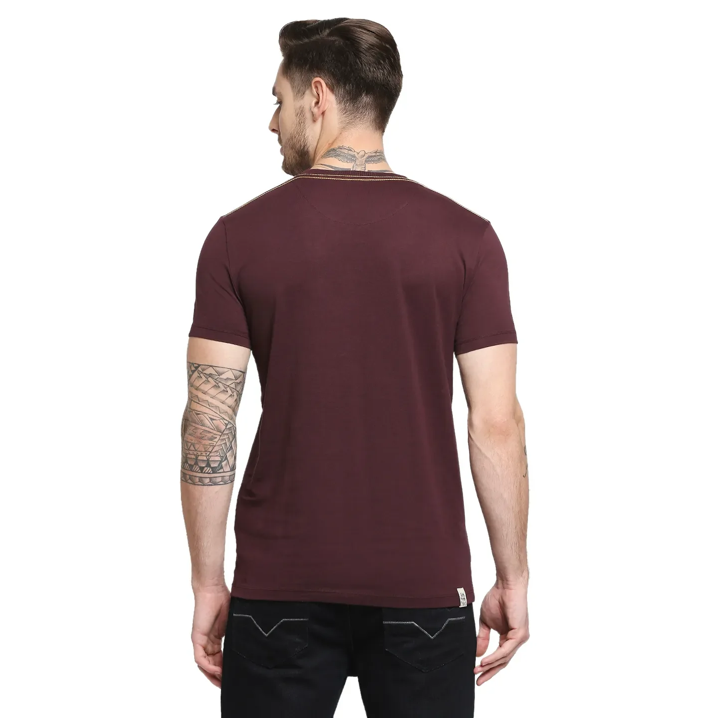 Red Regular Fit Men's Short Sleeves T-Shirt by Being Human Clothing - Image 4