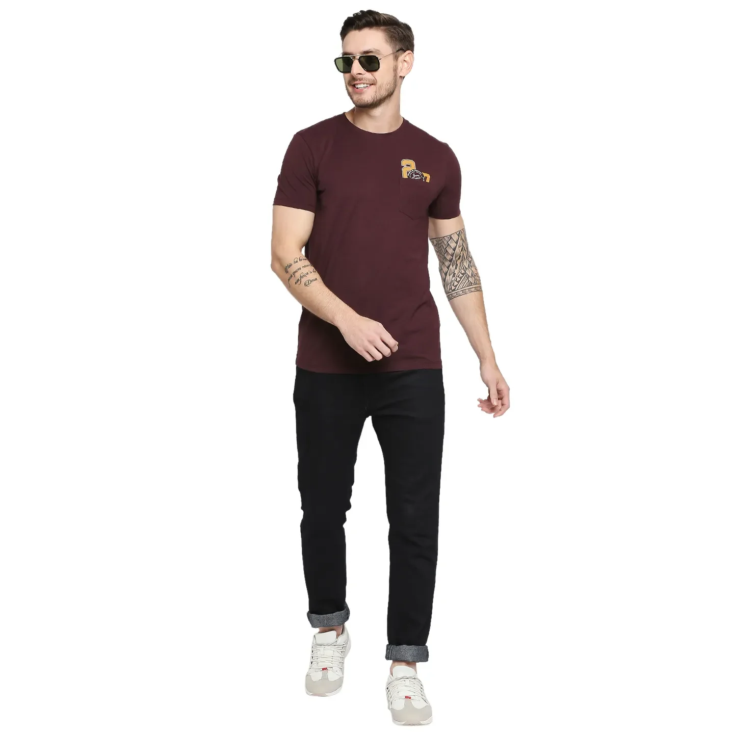 Red Regular Fit Men's Short Sleeves T-Shirt by Being Human Clothing - Image 6