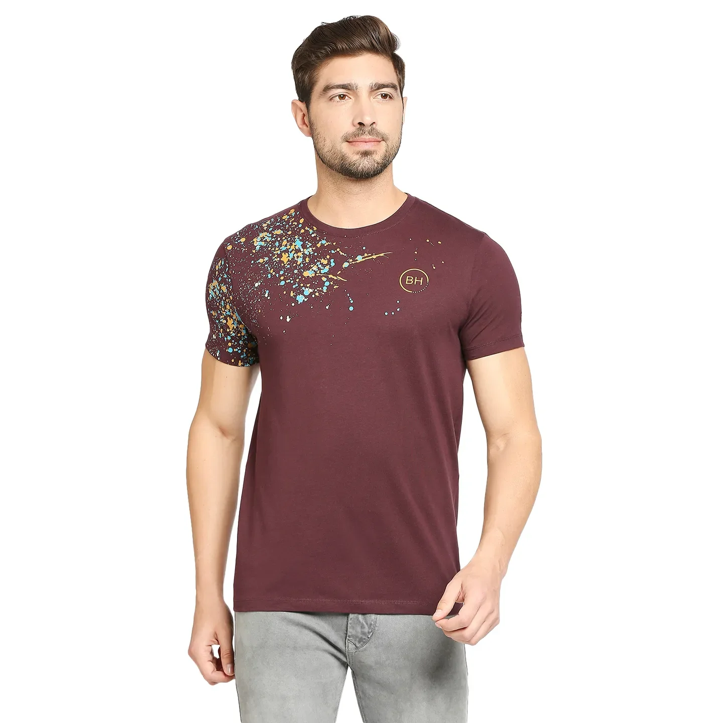 Red Regular Fit Men's Short Sleeves T-Shirt by Being Human Clothing - Image 7