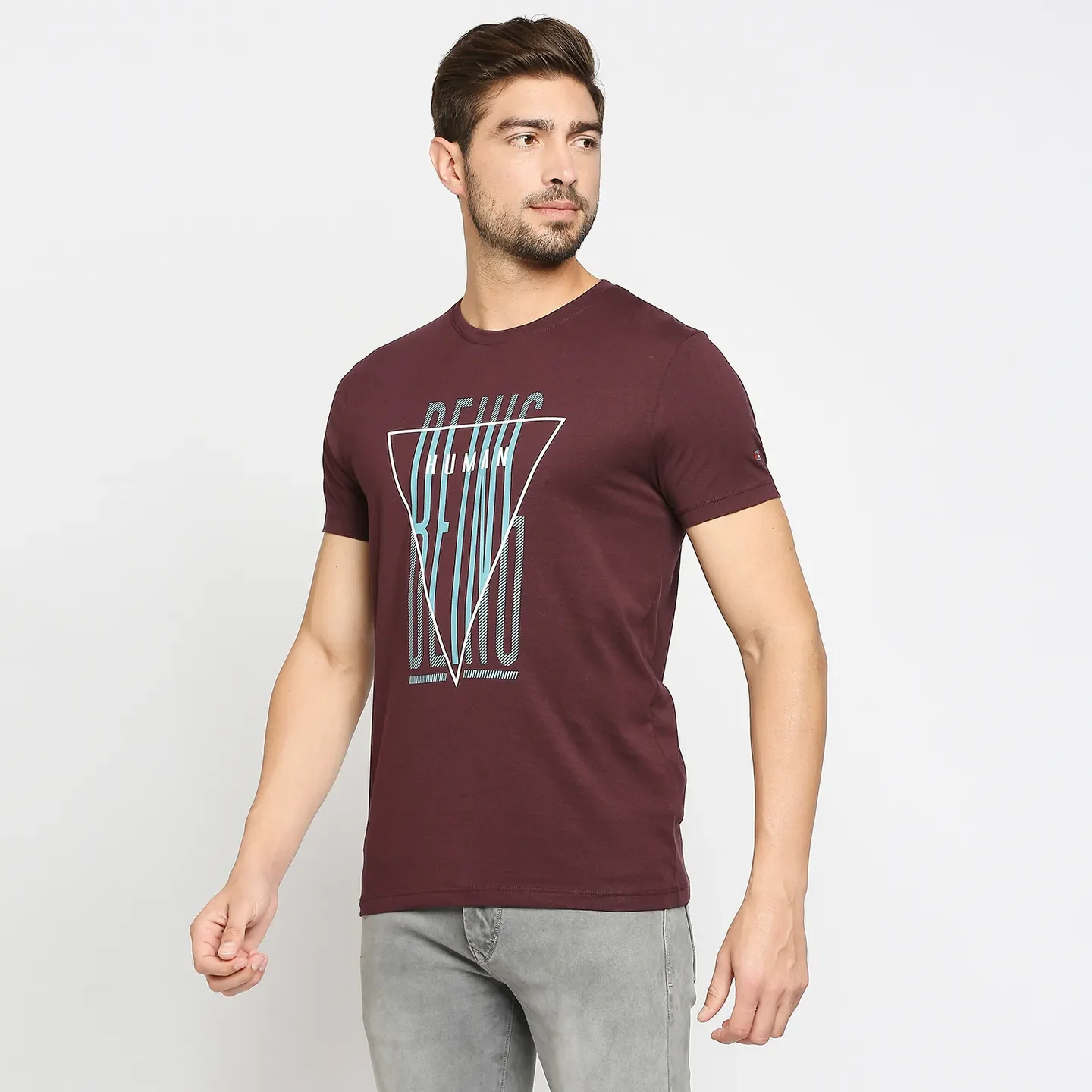 Red Regular Fit Men's Short Sleeves T-Shirt by Being Human Clothing - Image 2
