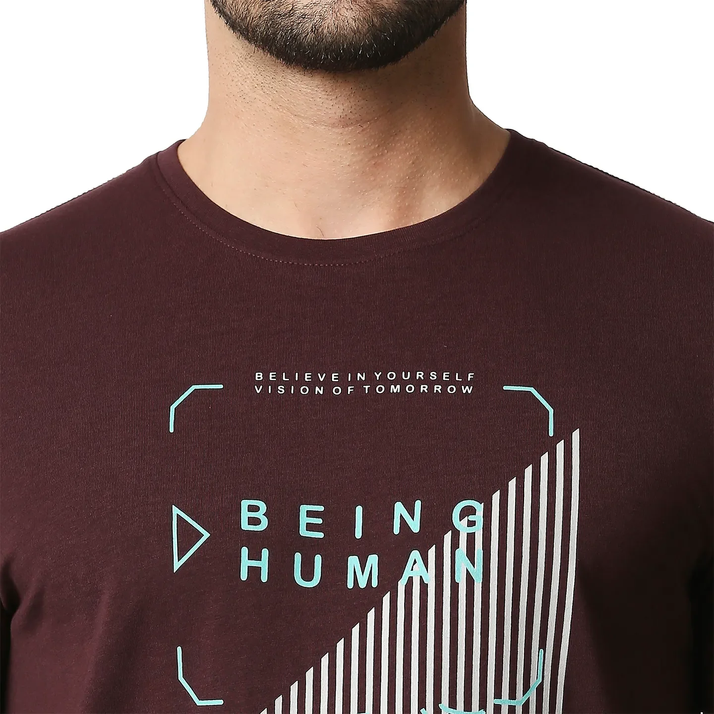 Red Regular Fit Men's Short Sleeves T-Shirt by Being Human Clothing - Image 5