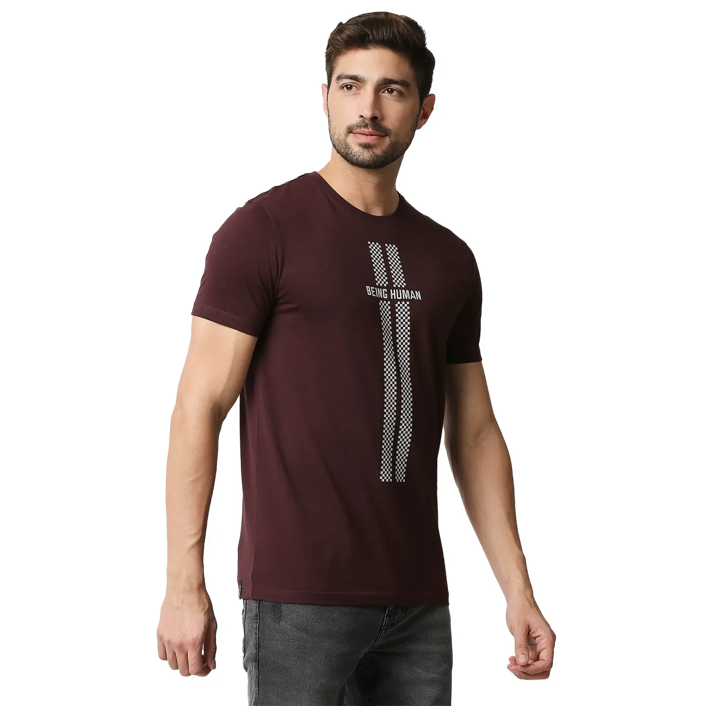 Red Regular Fit Men's Short Sleeves T-Shirt by Being Human Clothing - Image 3