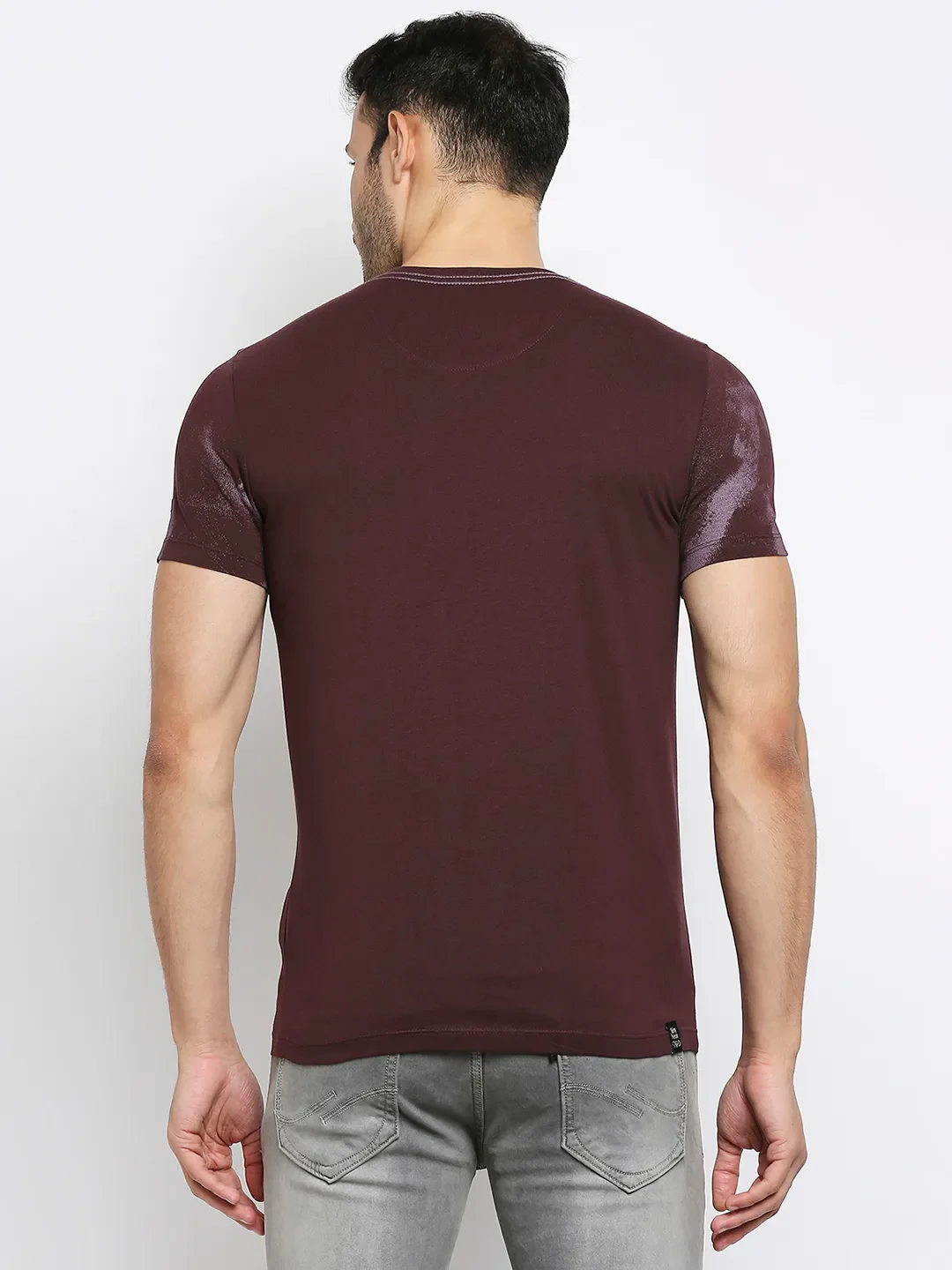 Red Regular Fit Men's Short Sleeves T-Shirt by Being Human Clothing - Image 3