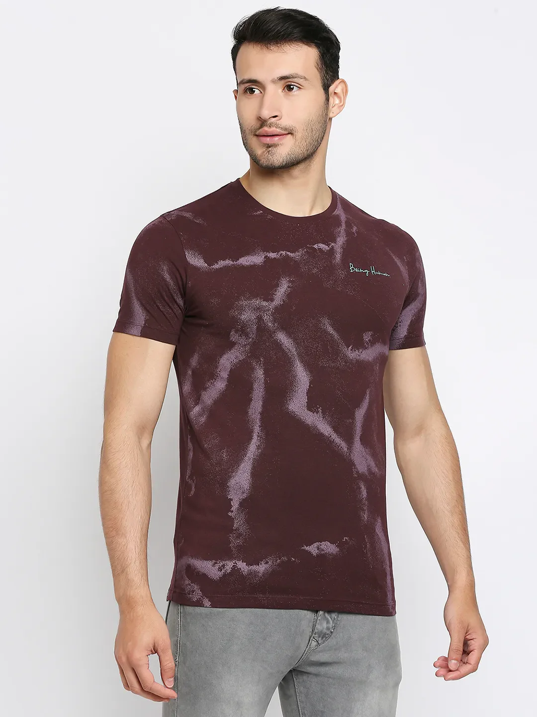 Red Regular Fit Men's Short Sleeves T-Shirt by Being Human Clothing - Image 4