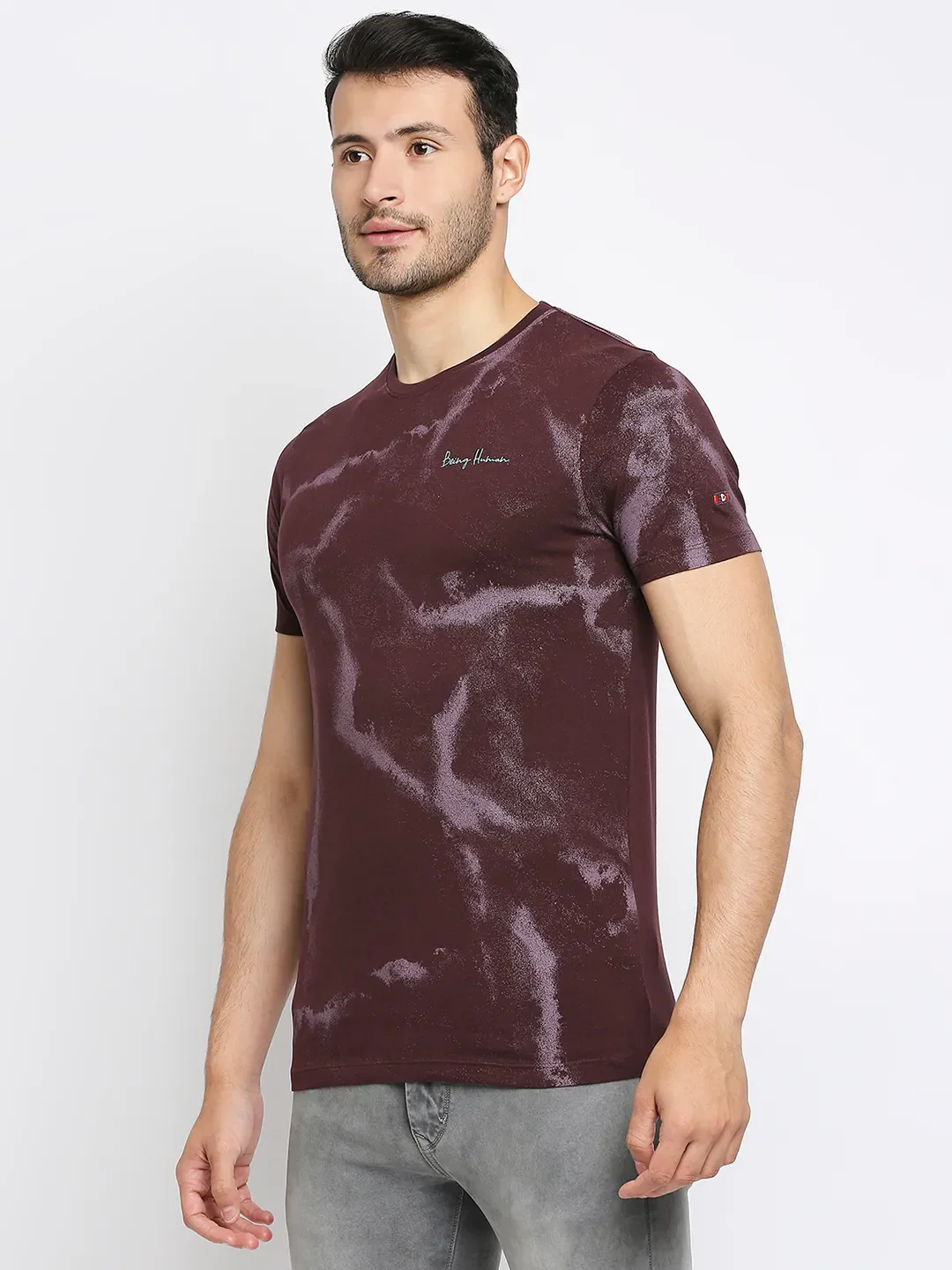 Red Regular Fit Men's Short Sleeves T-Shirt by Being Human Clothing - Image 5