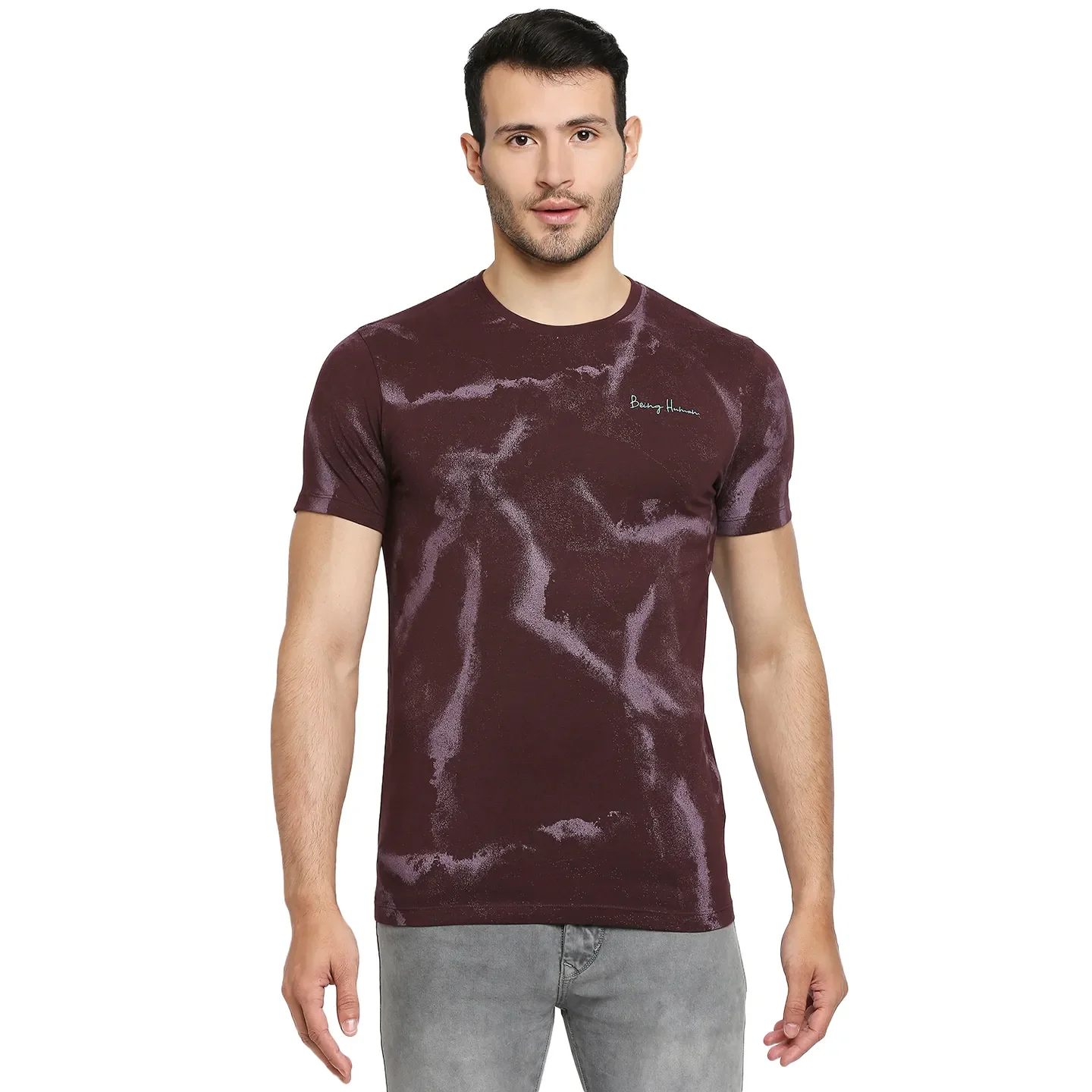 Red Regular Fit Men's Short Sleeves T-Shirt by Being Human Clothing - Image 6
