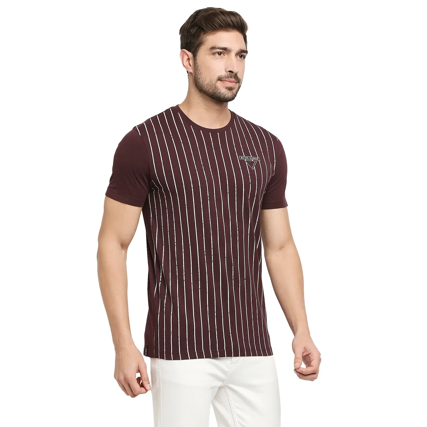 Red Regular Fit Men's Short Sleeves T-Shirt by Being Human Clothing - Image 3