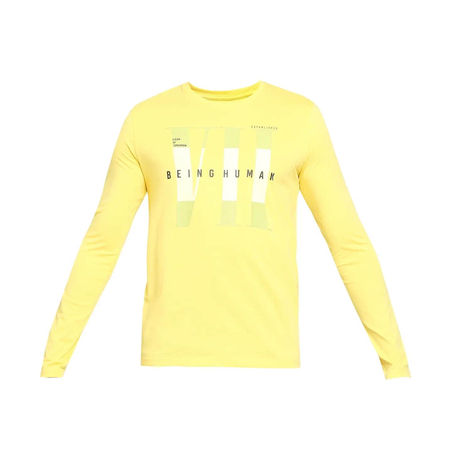 Yellow Regular Fit Men's Long Sleeves T-Shirt by Being Human Clothing - Image 7