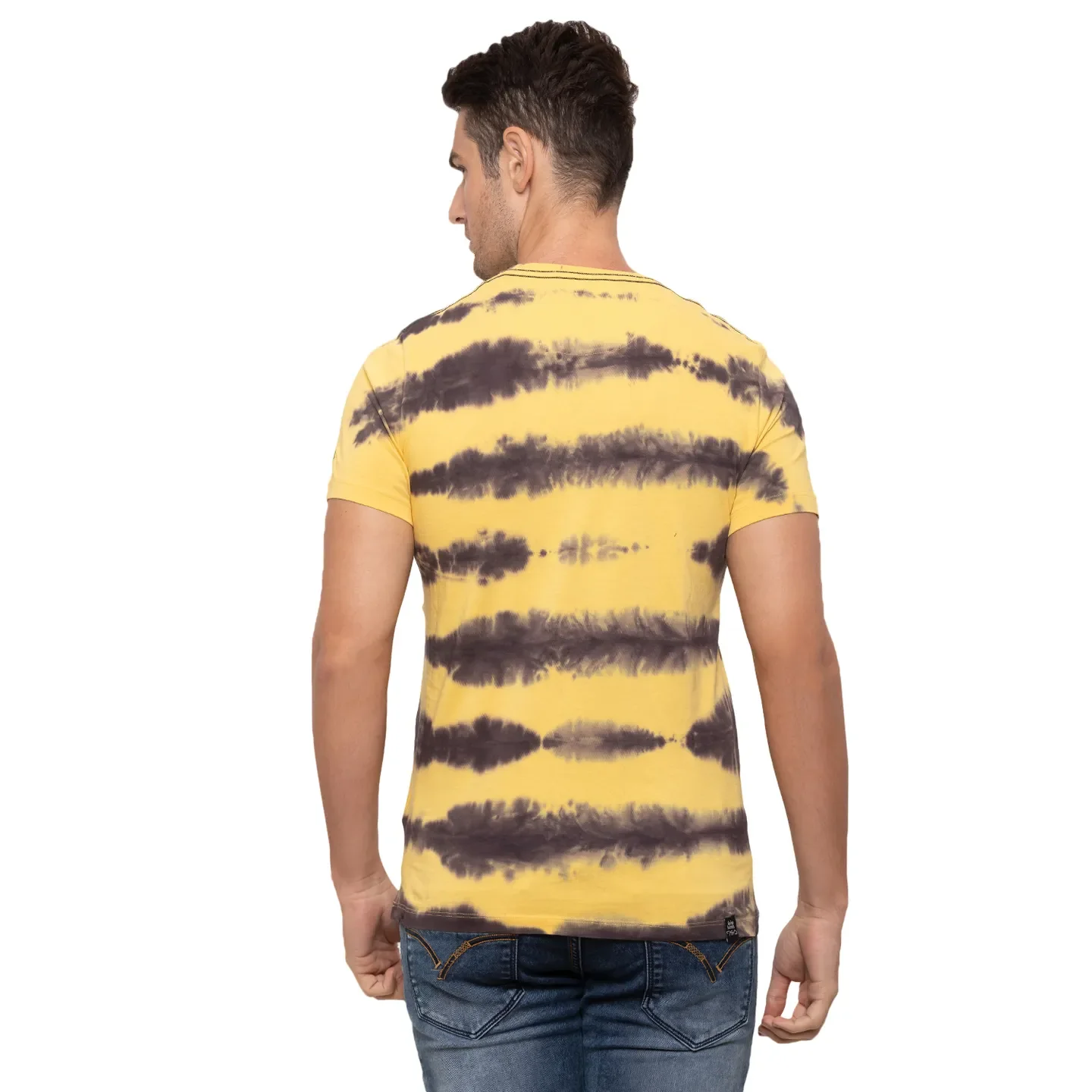 Yellow Regular Fit Round Neck Men's T-Shirt by Being Human Clothing - Image 3