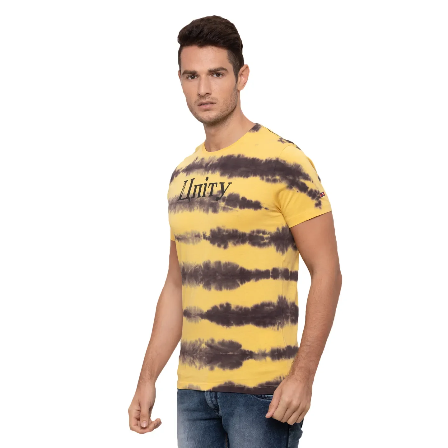 Yellow Regular Fit Round Neck Men's T-Shirt by Being Human Clothing - Image 4