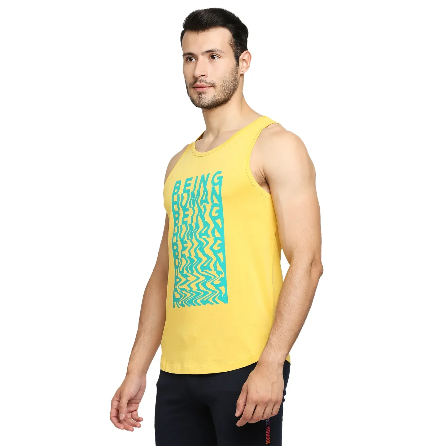 Yellow Regular Fit Round Neck Men's T-Shirt by Being Human Clothing - Image 3