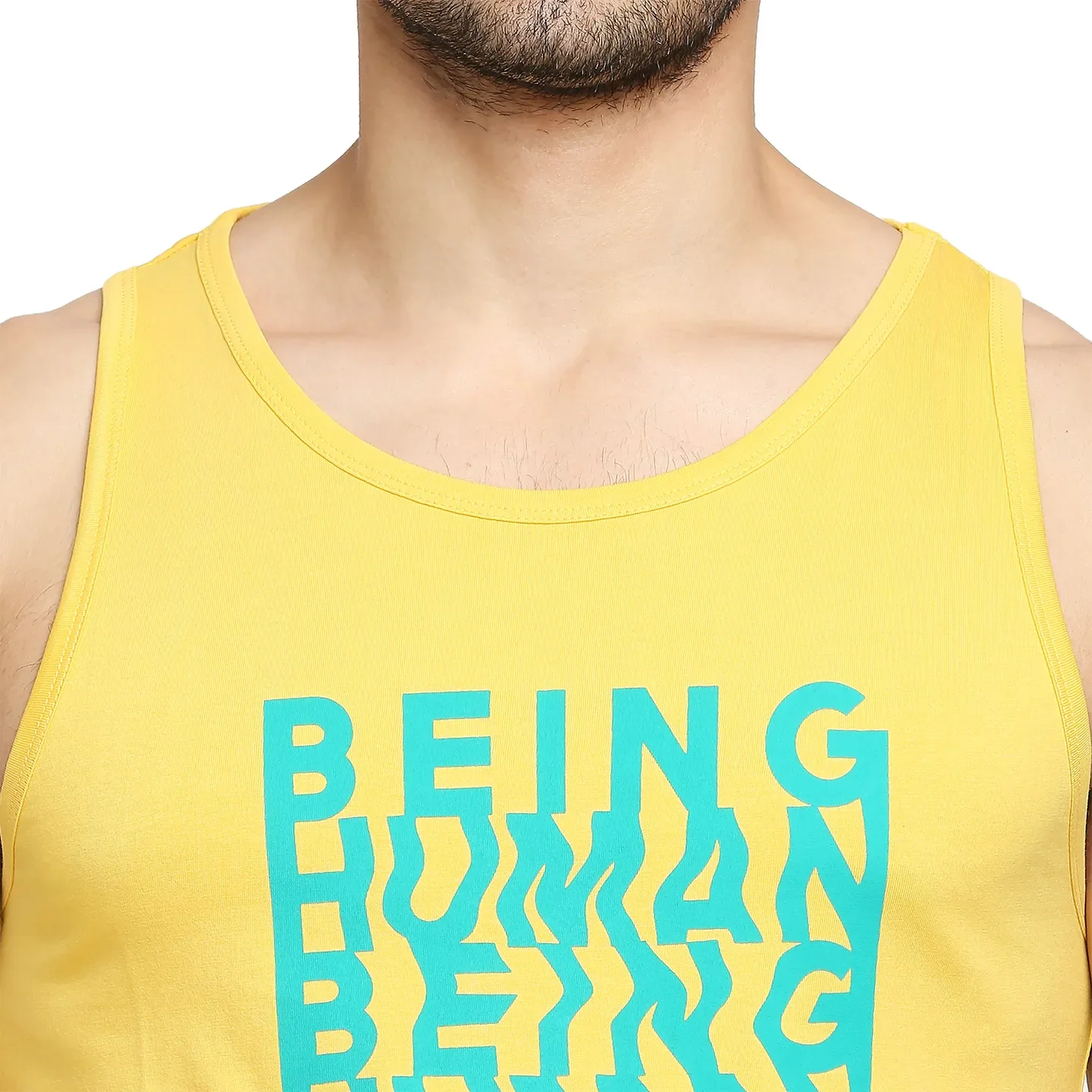Yellow Regular Fit Round Neck Men's T-Shirt by Being Human Clothing - Image 5