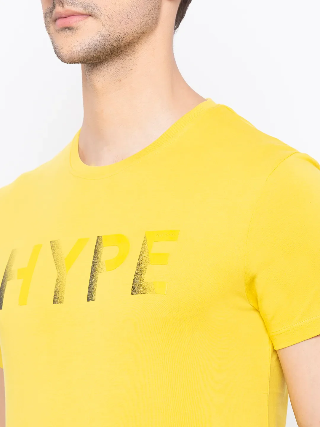 Yellow Regular Fit Men's Short Sleeves T-Shirt by Being Human Clothing - Image 4