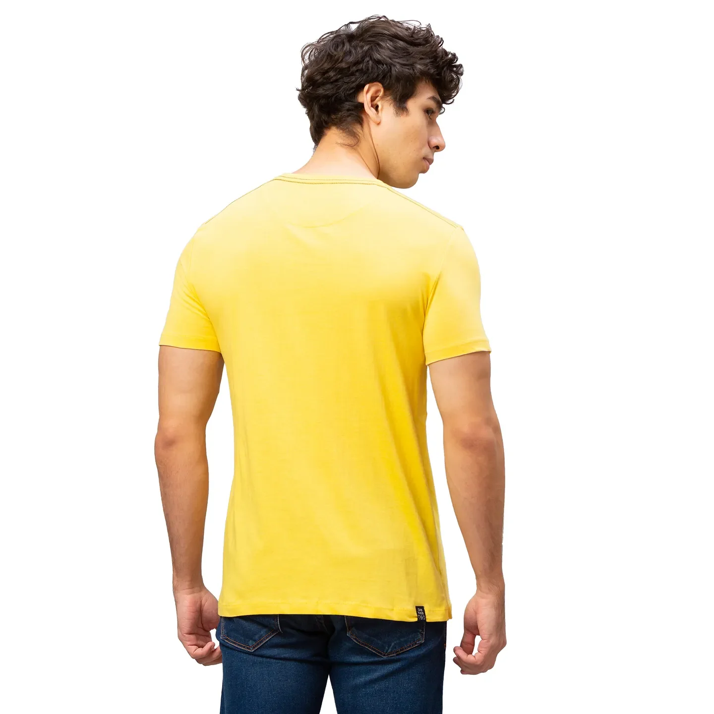 Yellow Regular Fit Men's Short Sleeves T-Shirt by Being Human Clothing - Image 3