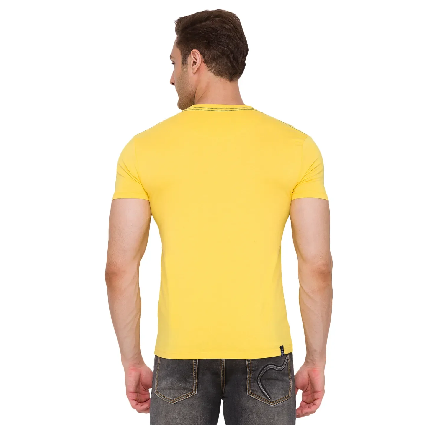 Yellow Regular Fit Men's Short Sleeves T-Shirt by Being Human Clothing - Image 3