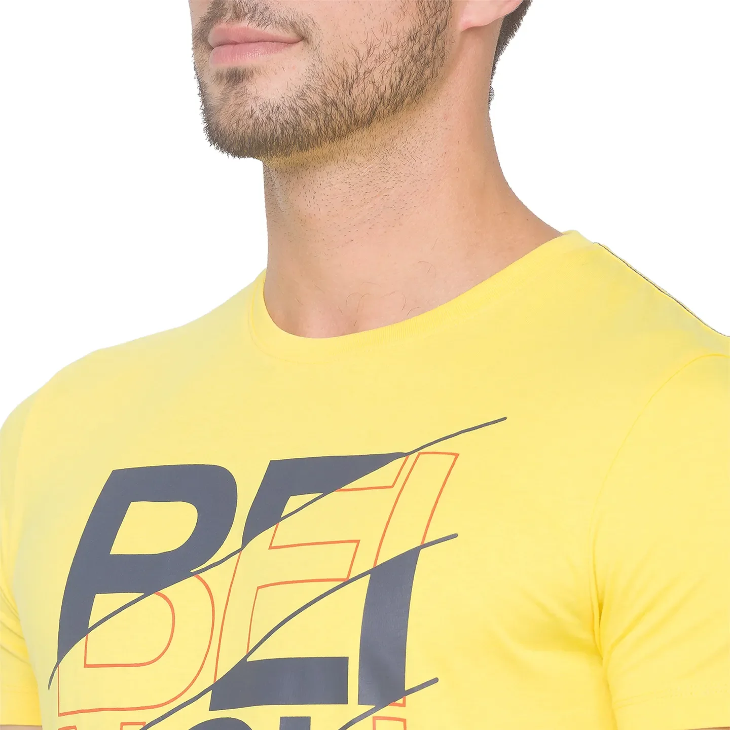 Yellow Regular Fit Men's Short Sleeves T-Shirt by Being Human Clothing - Image 4