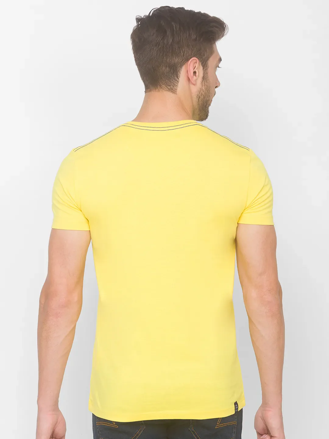 Yellow Regular Fit Men's Short Sleeves T-Shirt by Being Human Clothing - Image 3