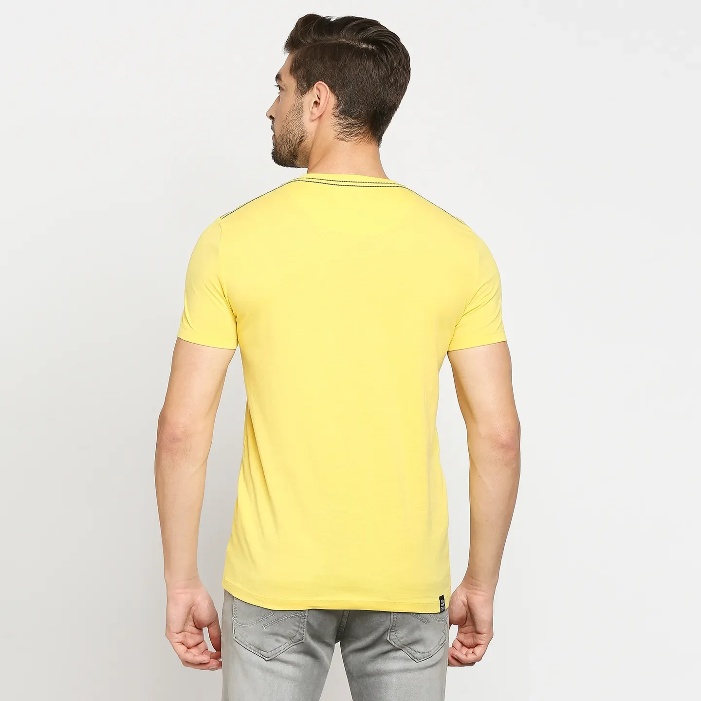 Yellow Regular Fit Men's Short Sleeves T-Shirt by Being Human Clothing - Image 4