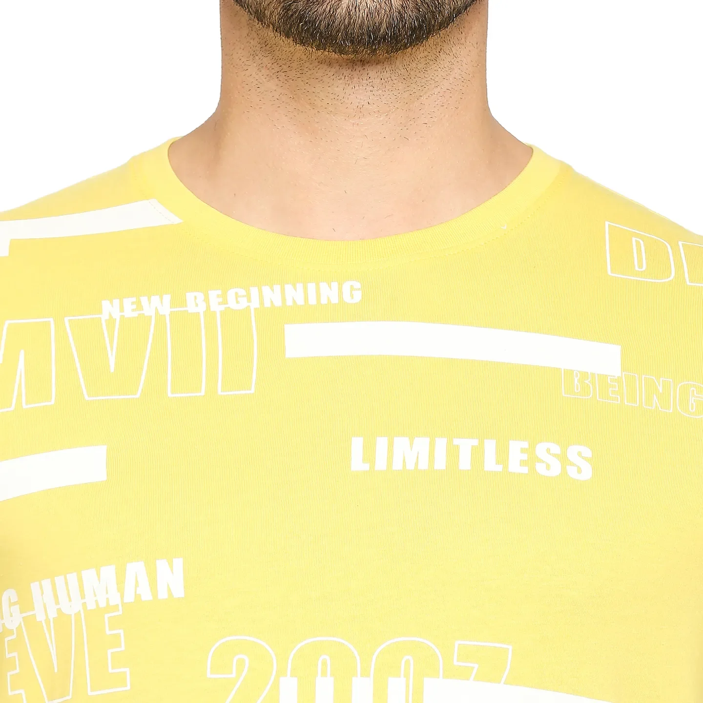 Yellow Regular Fit Men's Short Sleeves T-Shirt by Being Human Clothing - Image 3