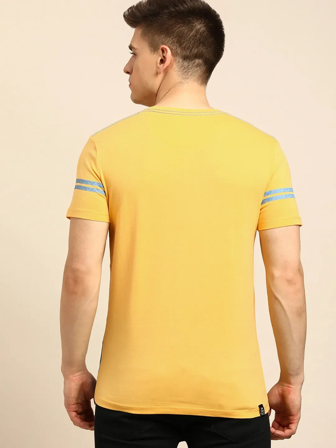 Yellow Regular Fit Men's Short Sleeves T-Shirt by Being Human Clothing - Image 3